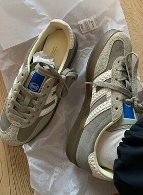 德国正品官网灰色德训鞋男女款2025新款夏季低帮平底百搭休闲板鞋