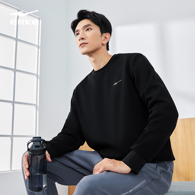 鸿星尔克卫衣男2025春秋新款男士运动圆领套头衫长袖套头上衣男装