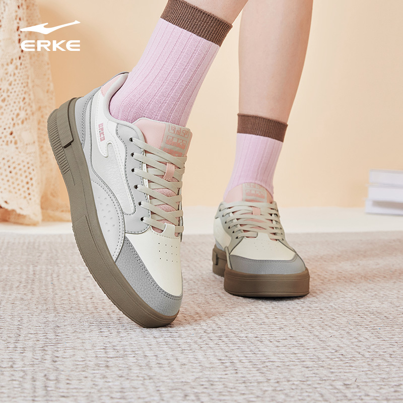 鸿星尔克鞋子女鞋板鞋惊鸿2025秋季新款厚底增高潮休闲运动鞋子女