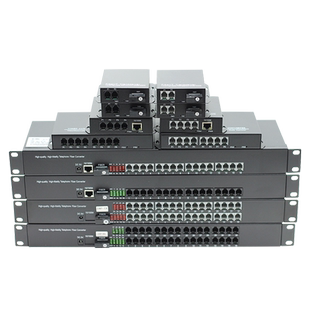 华杰恒讯定制电话网络语音光端机包邮一1路2路四4路8路16路24路32转换带网络光纤收发器sc磁石延长视频交换机