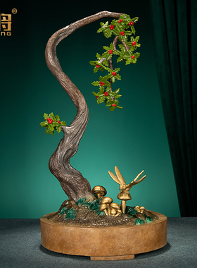 北将黄铜桌面摆件中式客厅祝寿礼