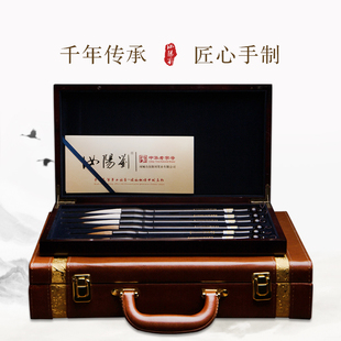 河南非遗礼品汝阳刘毛笔狼羊豪收藏级书法行楷国画私人定制高套笔