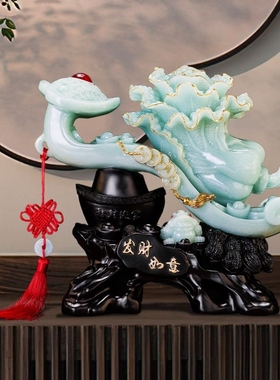 发财如意玉白菜摆件金蟾招财客厅酒柜玄关店铺开业乔迁礼物