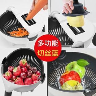直销家用擦丝沥水篮土豆丝黄瓜刨丝器擦菜板柠檬切片切丝器沥 新款