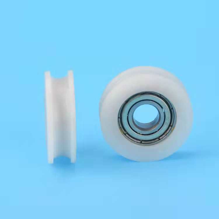 新款直销U型凹槽工程塑料包塑626轴承滑轮轨道滚动滑轮尺寸6*22*7