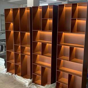 新款直销酒柜带灯钢板柜壁龛金属阳台储物柜子产品展柜玫瑰金不锈