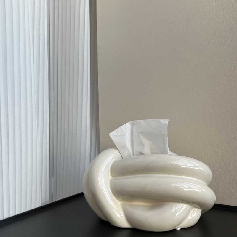新款直销创意生活绳结趣味纸巾盒客厅茶几餐桌卧室陶瓷抽纸盒个性