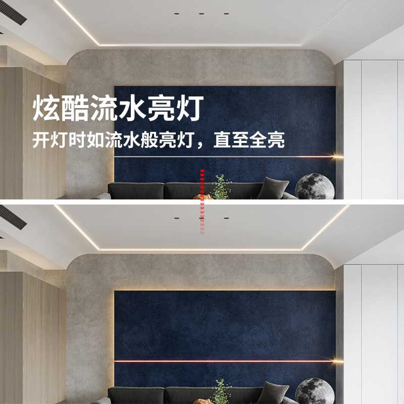新款直销24V流水灯带LED追光跑马线条灯条回流婚庆流星雨自粘低压