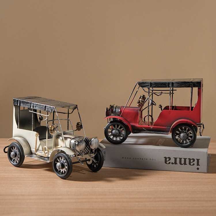 新款直销复古铁艺小飞机摩托车黄包车汽车模型装饰品摆件卧室布置
