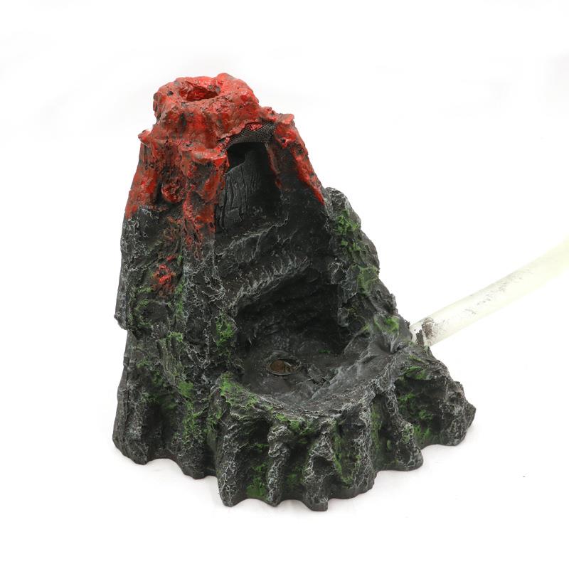 新款直销新品鱼缸造景摆件 创意火山流沙瀑布 水族造景动态主题连