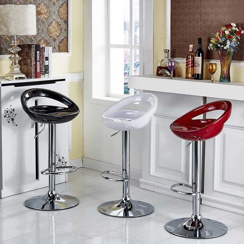 新款直销月亮湾酒吧椅升降高脚椅旋转吧椅ABS新料手机店4S店前台