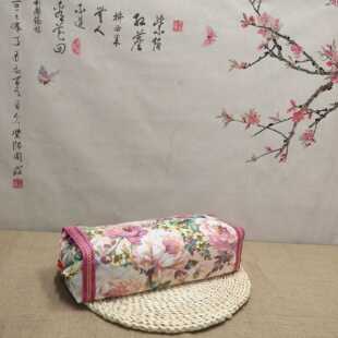 新款直销老粗布枕套民族风宫廷盘口卡扣红纽扣网红带货爆款长方形