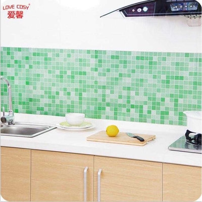 新款直销耐高温厨房灶台仿马赛克自粘铝箔防油贴纸瓷砖贴墙贴5色8
