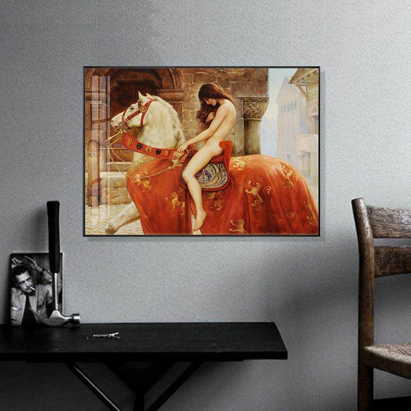 新款直销复古美式挂画横版过道走廊马壁画轻奢简约酒店客厅简美装