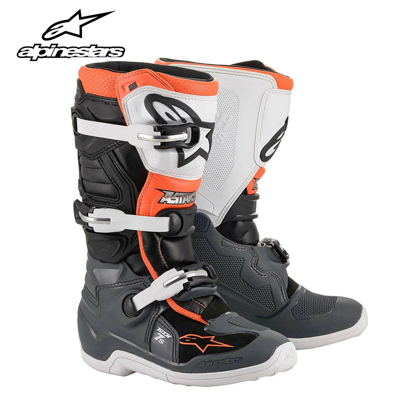意大利A星T7S越野摩托车靴子儿童款青少年款女士骑行靴赛车鞋防滑