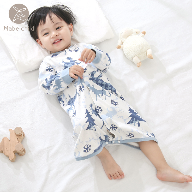 宝宝睡衣春秋冬季纯棉男女防踢