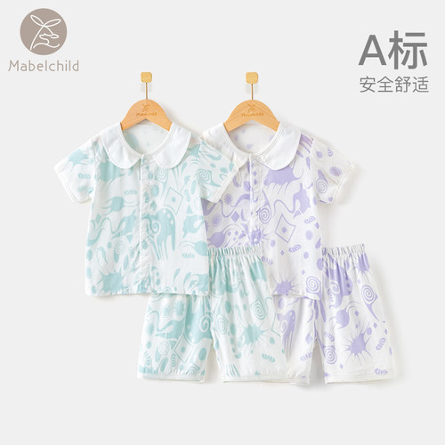 女宝宝睡衣夏季薄款可爱短袖