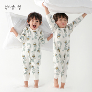 儿童连体睡衣春秋季 护肚宝宝连身睡袋男童女孩婴儿束脚家居空调服