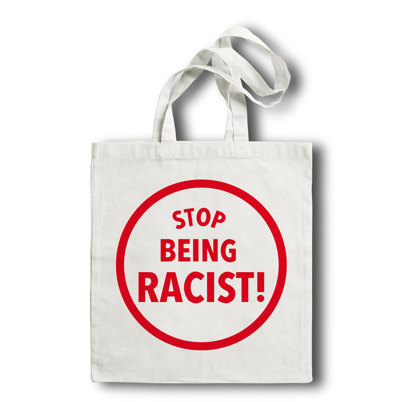 设计师研习社 stop being racist 反种族歧视 帆布包 手提单肩
