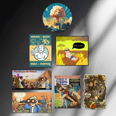 掉落游戏哔哔车贴划痕装饰