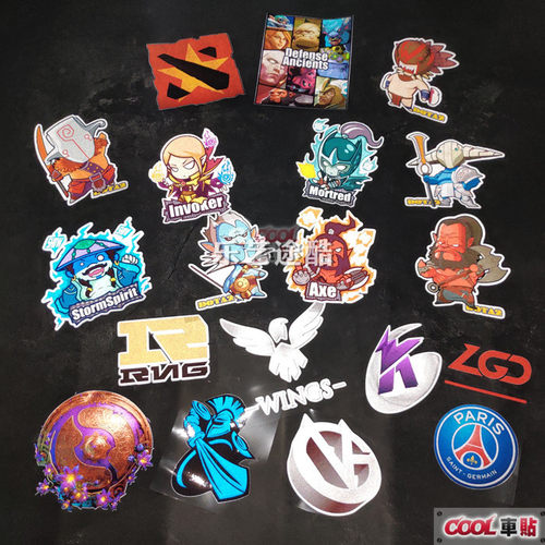 游戏DOTA2车贴国际邀请赛TI9盾中国战队LGD RNG VG WINGS汽车贴纸