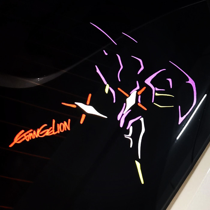 动漫EVA初号机头像暴走新世纪福音战士防水摩托车机箱反光贴纸