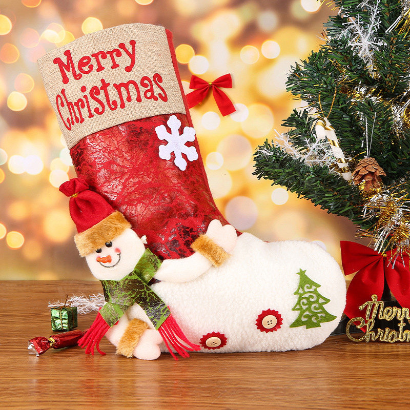 圣诞节礼物袋儿童糖果袋挂件创意女生包装礼盒圣诞老人袜子礼品袋