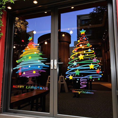 圣诞节装饰品静电玻璃门贴纸