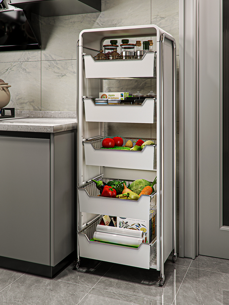 厨房蔬菜置物架落地多层放菜架子抽屉式小推车多功能水果收纳神器