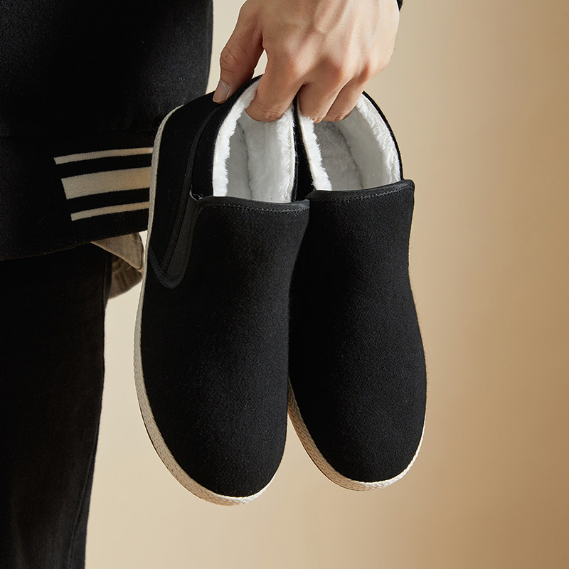 布语堂非遗本草棉布鞋男女冬季加绒加厚保暖一脚蹬防水底防滑棉鞋,流行男鞋,布鞋,淘宝优惠券,粉丝福利购,淘宝优惠卷