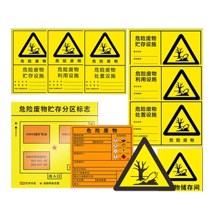 危废贮存分区标志疏散图位置分布图公示牌子提示牌2025年新版危废标识牌暂存间贮存设施告示危险废物标签定制