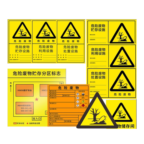 危废贮存分区标志疏散图位置分布图公示牌子提示牌2025年新版危废标识牌暂存间贮存设施告示危险废物标签定制
