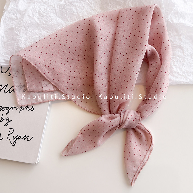 皮粉波点小方巾丝巾女三角包头防晒搭配衬衫护颈发带围脖子薄围巾,服饰配件/皮带/帽子/围巾,围巾/丝巾/披肩,淘宝优惠券,粉丝福利购,淘宝优惠卷