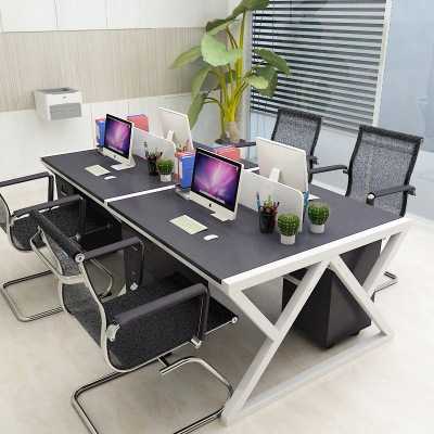 新款直销简约职员办公桌简约4人位电脑桌椅组合6人位工作位带挡板