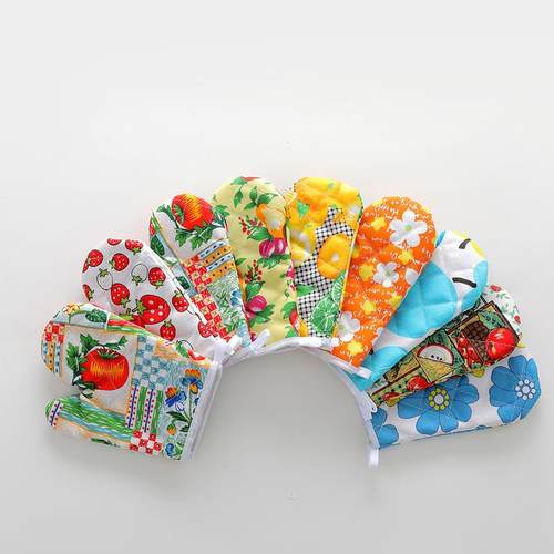 新款直销加厚防烫微波炉手套 厨房烘焙烤箱专用隔热耐高温碎花手