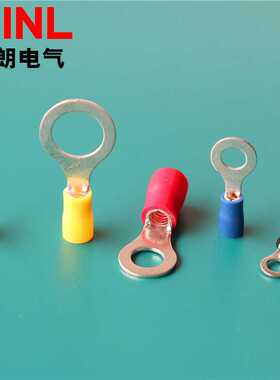 新款直销HINL 黄铜RV1.25-4接线鼻接地端子O形铜线耳预绝缘 圆形