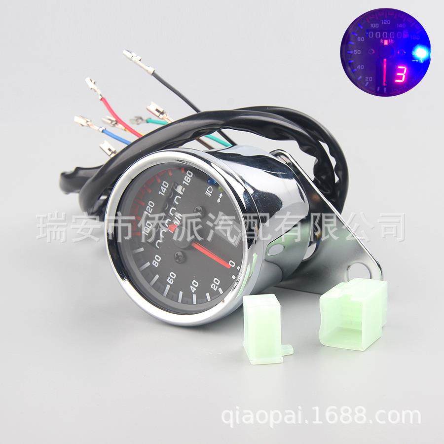 新款直销摩托车复古仪表改装通用机械档位仪表盘配件码表里程表加
