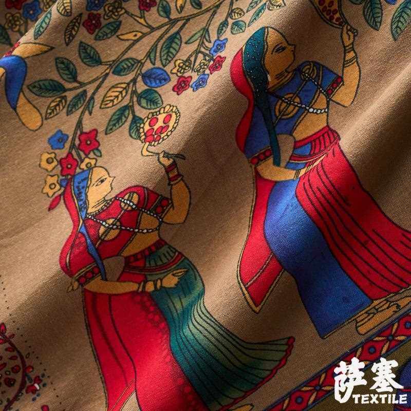 新款直销麻棉数码印花布料 民族风波西米亚面料复古手工DIY桌布拼,纺织面料/辅料/配套,印花面料,淘宝优惠券,粉丝福利购,淘宝优惠卷