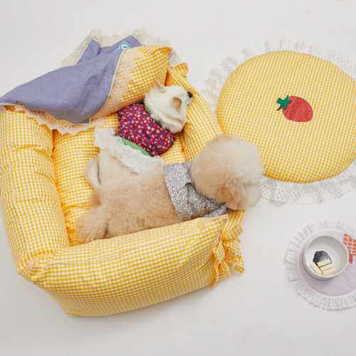 新款直销新款韩版高档棉狗窝不粘毛窝垫中小型犬泰迪法斗窝可拆洗