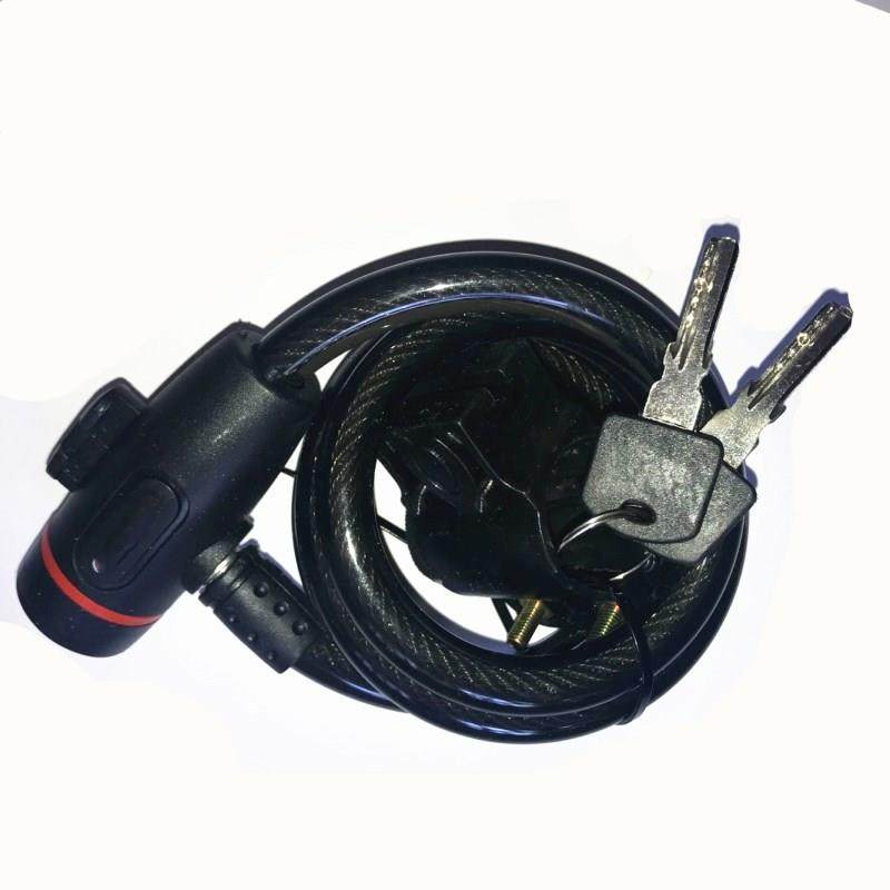 新款直销加长自行车锁山地车锁自行车圈型锁自行车钢丝锁单车钢缆