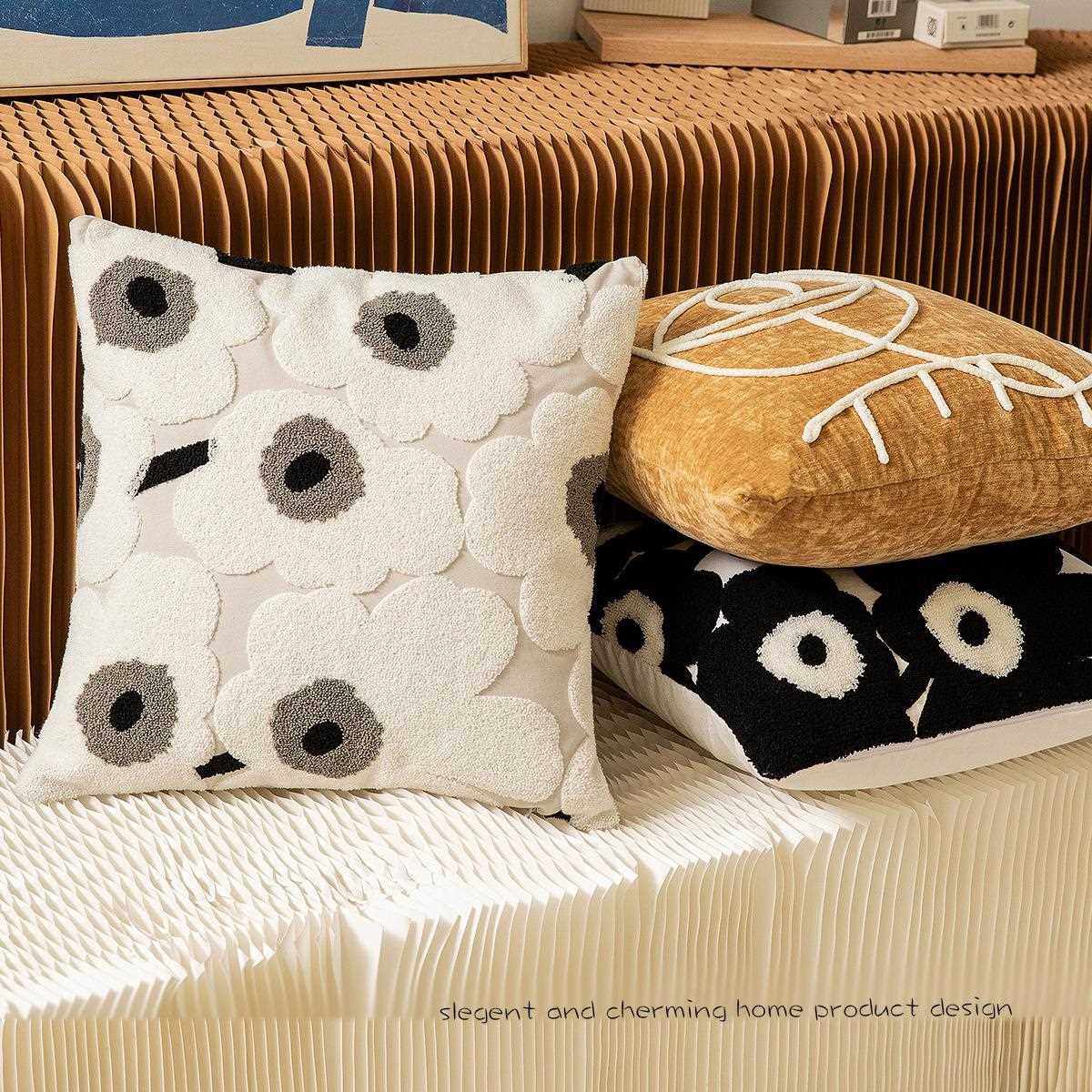 新款直销轻奢北欧刺绣花朵抱枕套样板间沙发靠枕床头靠垫家居汽车,居家布艺,抱枕被,淘宝优惠券,粉丝福利购,淘宝优惠卷