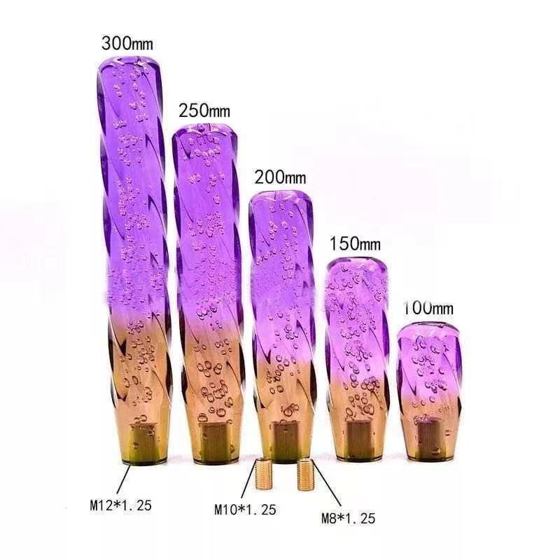 新款直销跨境汽车水晶扭纹排挡头双色通用改装排挡杆挂档头发光换
