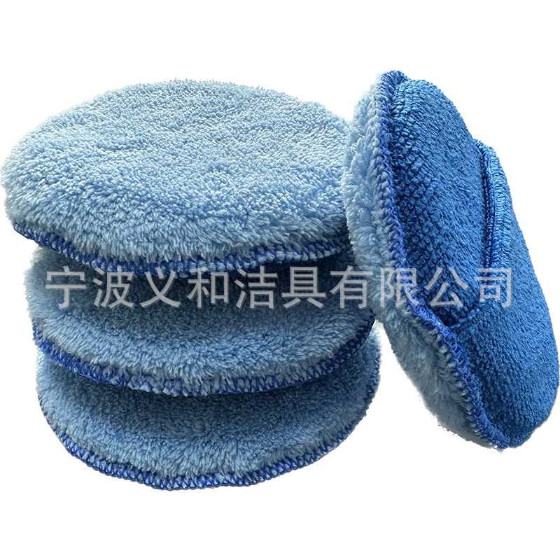 新款直销洗车海绵吸水海绵块带口袋珊瑚绒毛巾布抛光打蜡海绵工具