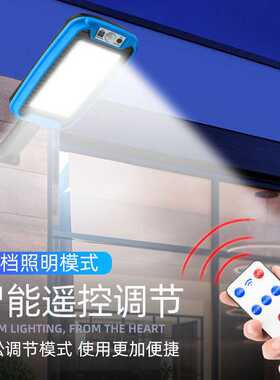 新款直销太阳能橙色壁灯蓝色人体感应户外庭院灯长方形防水照明家