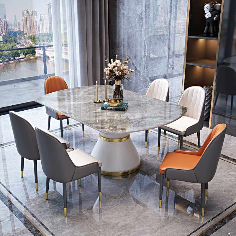 新款直销现代简约轻奢方变圆家用小户型折叠伸缩子饭桌椅组合亮光,住宅家具,岩板餐桌,淘宝优惠券,粉丝福利购,淘宝优惠卷