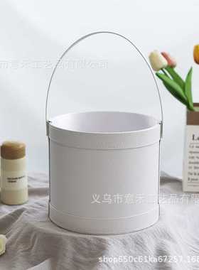 新款直销白色花桶皮质礼品抱抱桶结婚手提宝宝满月创意回礼伴手礼