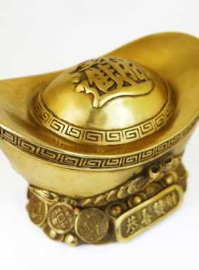 新款直销黄铜金元宝 大号黄铜元宝摆设 供奉财神家居用品摆件8