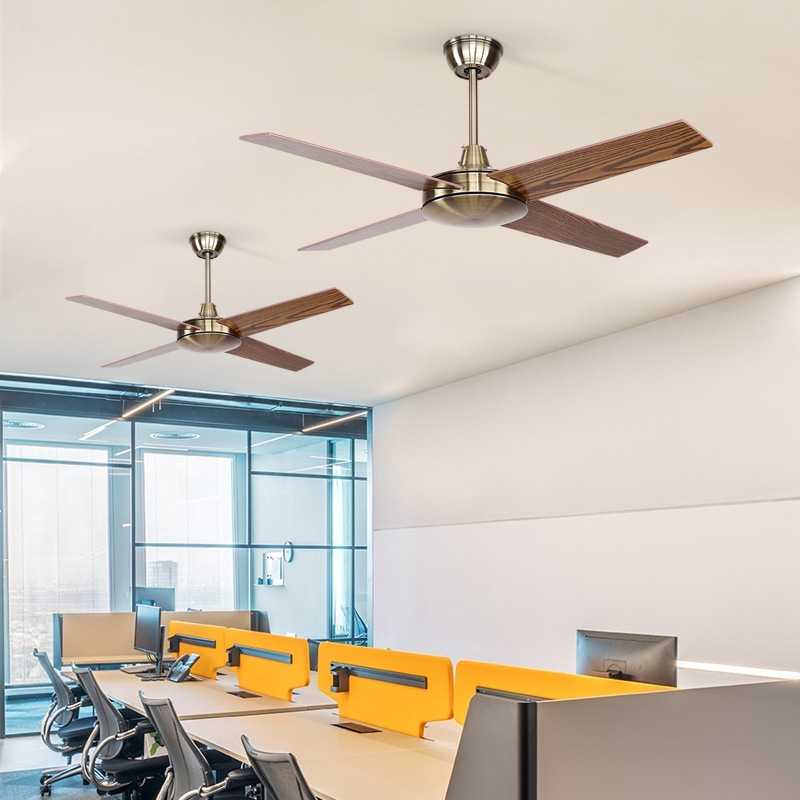 新款直销美式复古木叶风扇餐厅客厅酒店别墅工业吊扇现代简约无灯