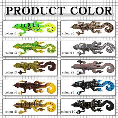 新款直销路亚饵 跨境远投硅胶软饵壁虎假饵13.5cm21g加强三本钩凶