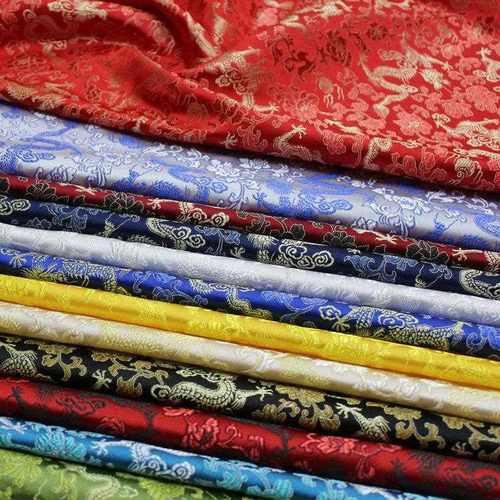 新款直销中国风唐装旗袍娃衣汉服童装抱枕装饰提花织锦缎龙纹仿古